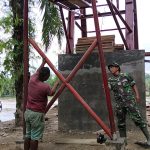 Pembangunan Jembatan Gantung Desa Serasah telah mencapai 44,35 Persen